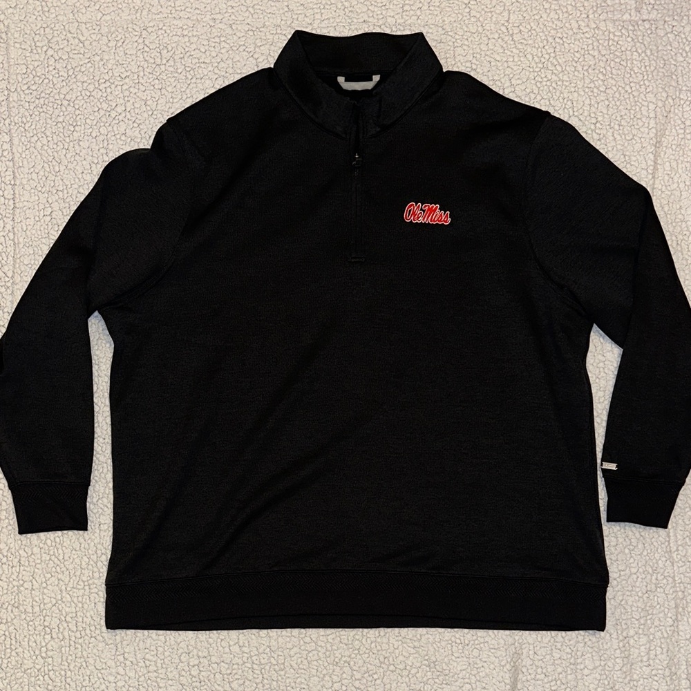 Black Nike Ole Miss Golf Quarter-Zip Sweater